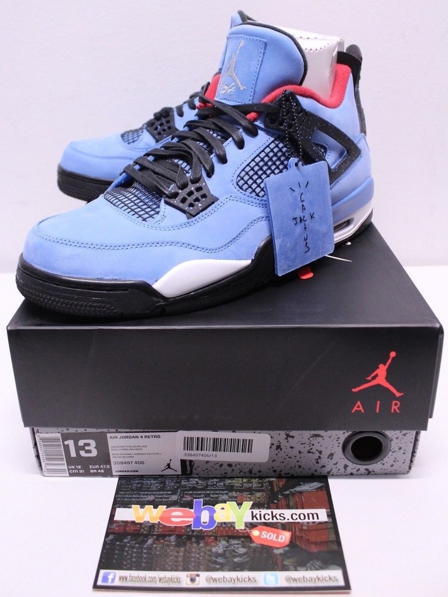 Air Jordan Retro 4 Cactus Jack Travis Scott University Blue