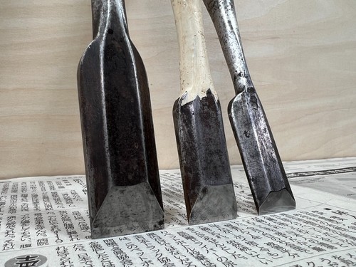 Vintage Japanese Chisel 3set Nomi /Hand Plane Saw Iron Hammer Hand Tool/d56 - Picture 10 of 24