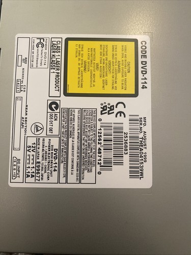 Pioneer 10x/40x 5th generation Dvd-rom drive, code dvd-114 august 1999 - 第 9/10 張圖片