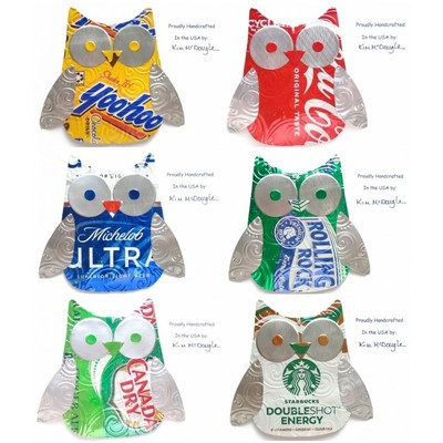 Owl Christmas Ornament Handmade With A Recycled Aluminum Can You Choose