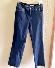 Chico's Platinum JEANS size 1 short slight flared leg stitching on pockets NICE