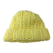 Crocheted YELLOW Beanie Hat Toboggan Soft HANDMADE Winterwear Size Med. Girls