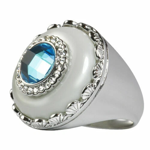 Anillos de moda de cóctel de Topacio Resina