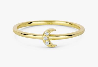 14k Gold Diamond Ring / Vanessa / Solid Gold Band with Full Cut Natural Diamonds