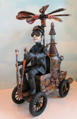 Cloth Folk Art CD Doll Pattern Class Tutorial ''Steampunk Wenzel'' by Susan Barmor