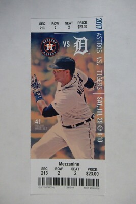 DETROIT TIGERS VS HOUSTON ASTROS 7/29/2017 FULL TICKET ~ VICTOR MARTINEZ