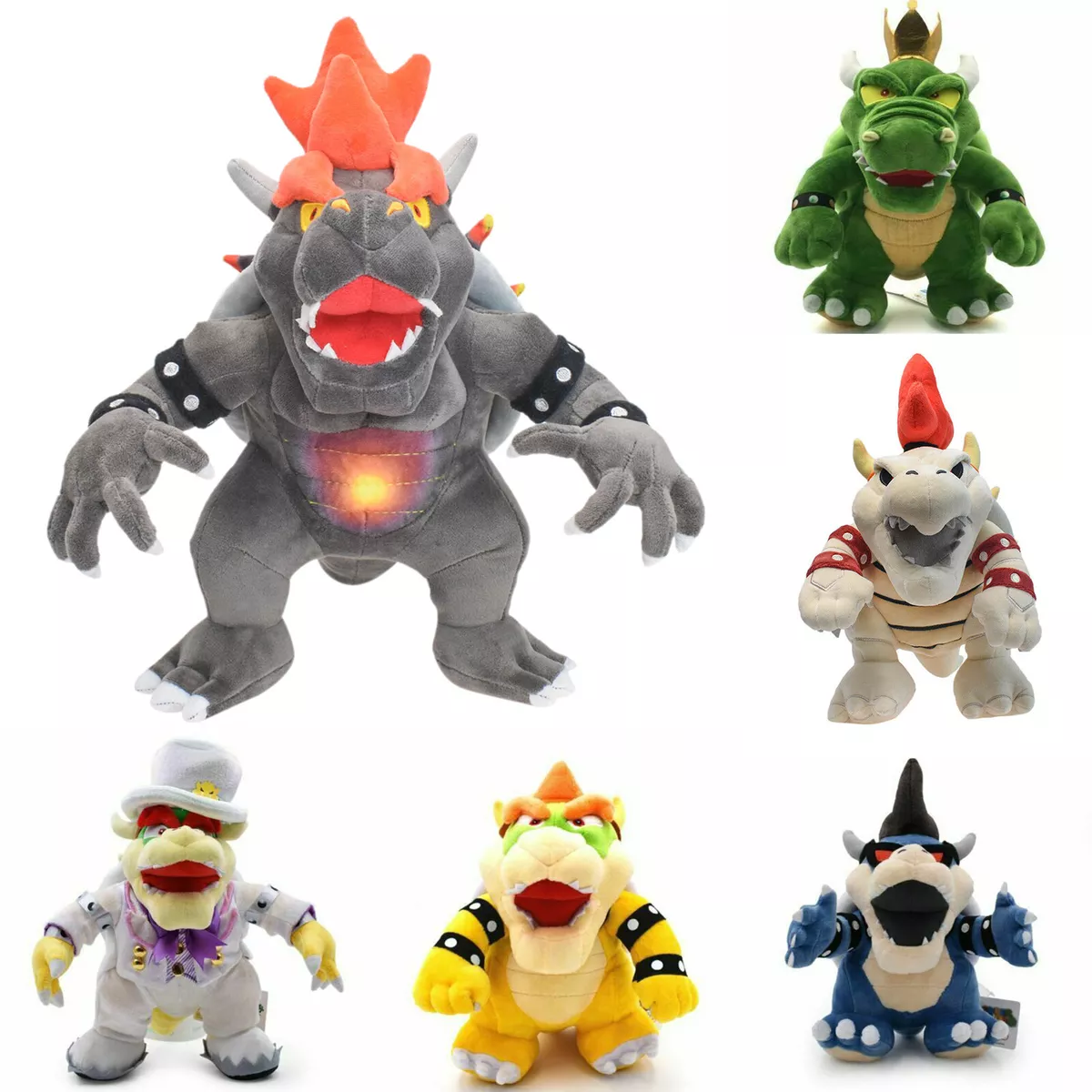 Super Mario Bros Fury Bowser, King Koopa, Dry Bones Plush Doll Toy Xmas Kid  Gift