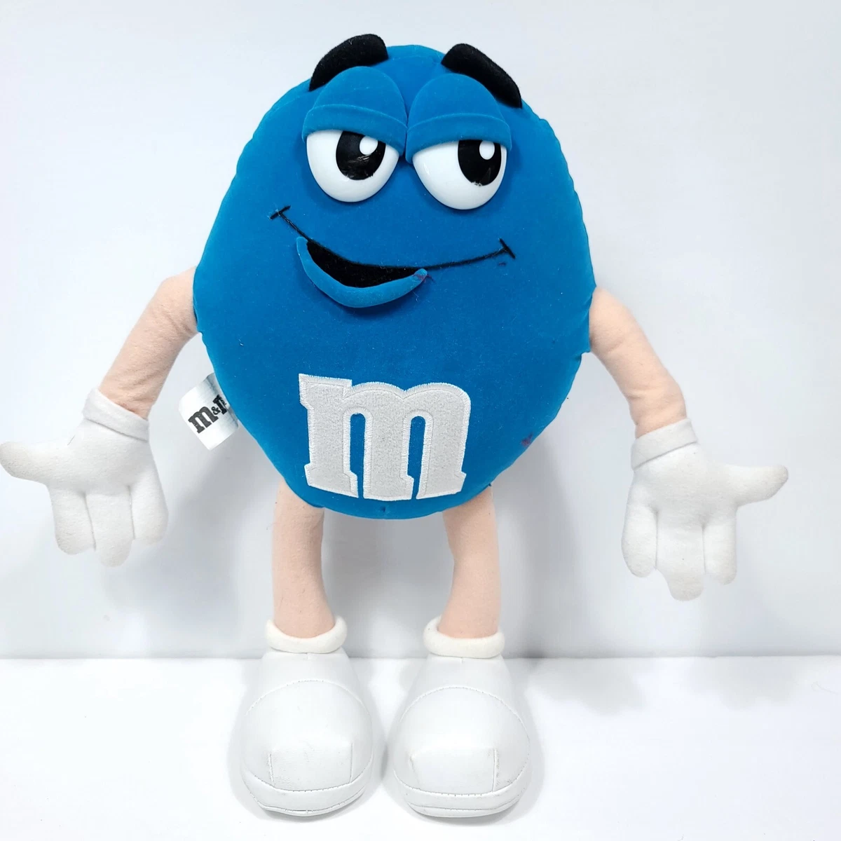 M&M's Candy Blue Large Poseable Plush Stuffed Animal Plastic Eyes  14in Peanut