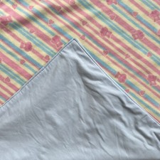 Handmade Stripe Heart Baby Nursery Quilt Blanket 36 X 28  Reversible Pastels