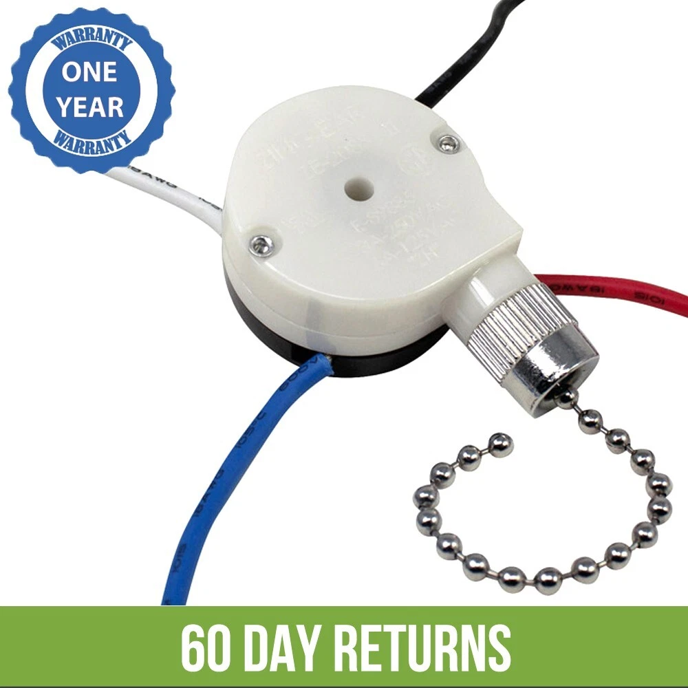 4 Wire Ceiling Fan Pull Chain Switch Shelly Lighting