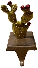 Department 56 Christmas Western Cactus Stocking Hanger Holder w/Box