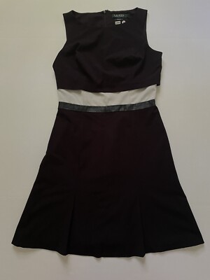 Ralph Lauren LRL Dress Womens 4 Black Tiered Colorblock Faux Leather Trim | eBay Ralph Lauren LRL Dress Womens 4 Black Tiered Colorblock Faux Leather Trim | eBay