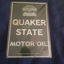12"x8" Metal Sign Wall Art Man Cave Garage Bar Gas Station Quaker Motor Oil