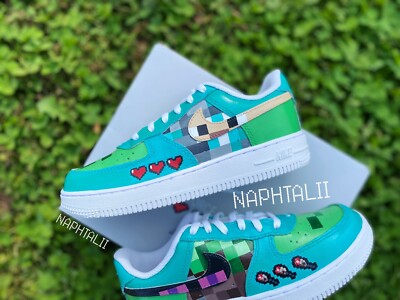 Jordan Store Minecraft Mens Basketball Shoes Minecraft Game Based Platform Green Air Jordan 1 ...