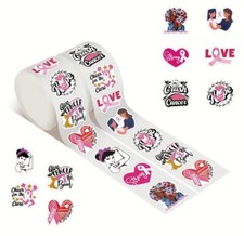 100 Breast Cancer ASSORTED 1" ENVELOPE STICKERS LABELS SEALS Cancer Awareness