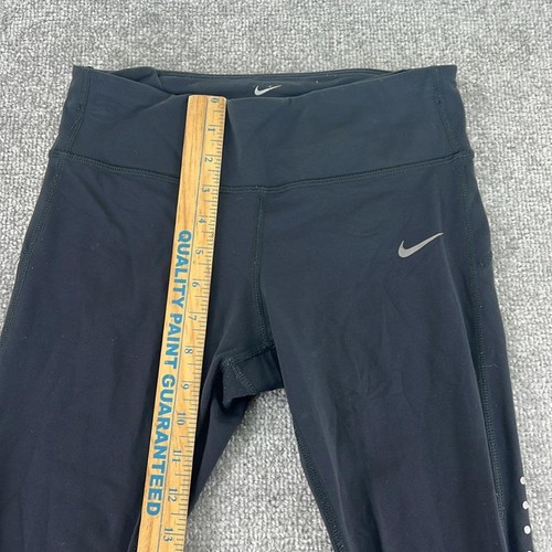 Nike Dri Fit Girls Leggings Black Size S Athletic Active Running Mesh Pants - Picture 2 of 10
