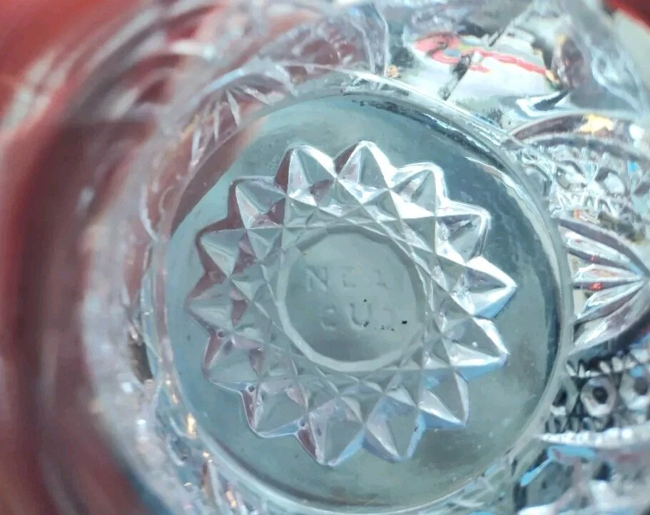 1900's RUBY RED Flash Glass NEAR CUT MUG / CUP - etched Souvenir ERIE KANSAS - Image 4 of 4