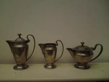 Krupp Berndorf Art Deco Teapot Set Silver Plated Waring & Gillow Martinez Hotel