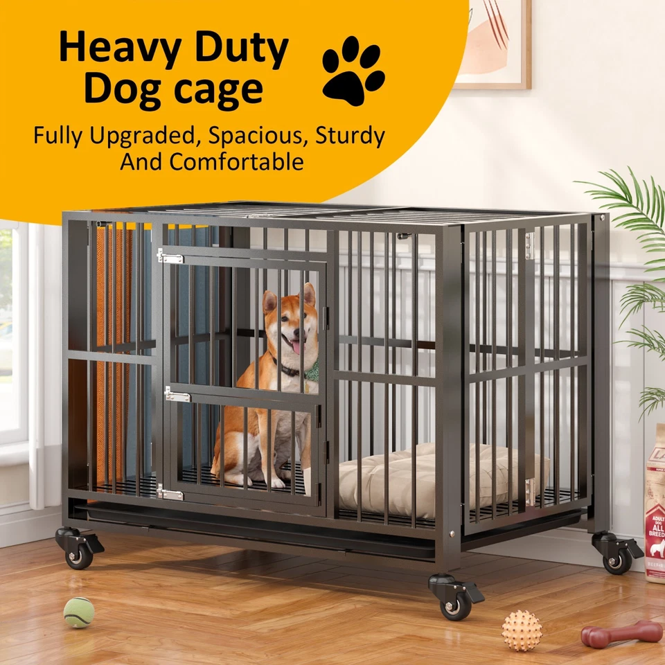 Cajón para perros de alta resistencia de 38/43/60 pulgadas, perrera plegable sin montaje en interiores Foto 2 de 4