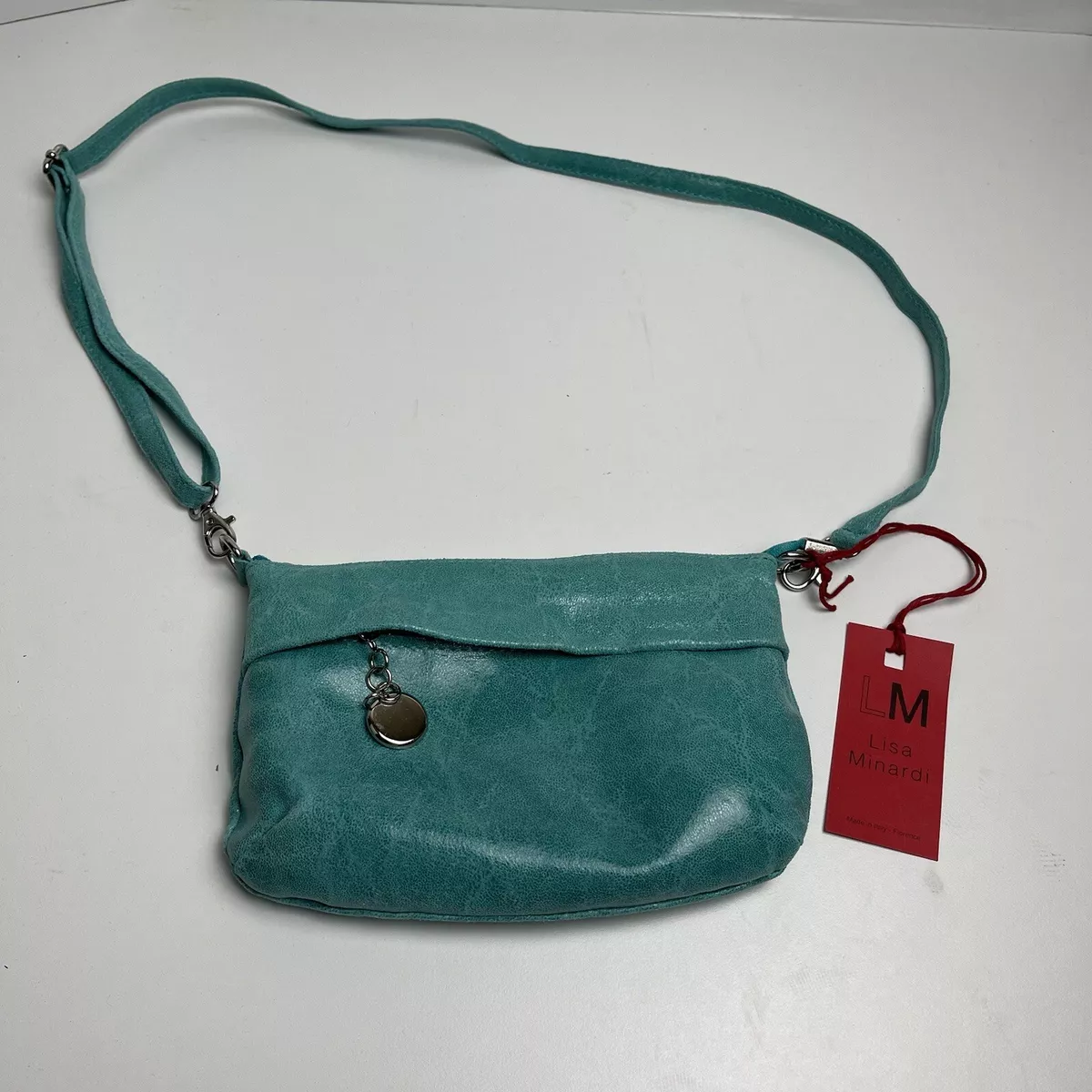 LISA MINARDI Made in Italy Women Leather Light Green Small