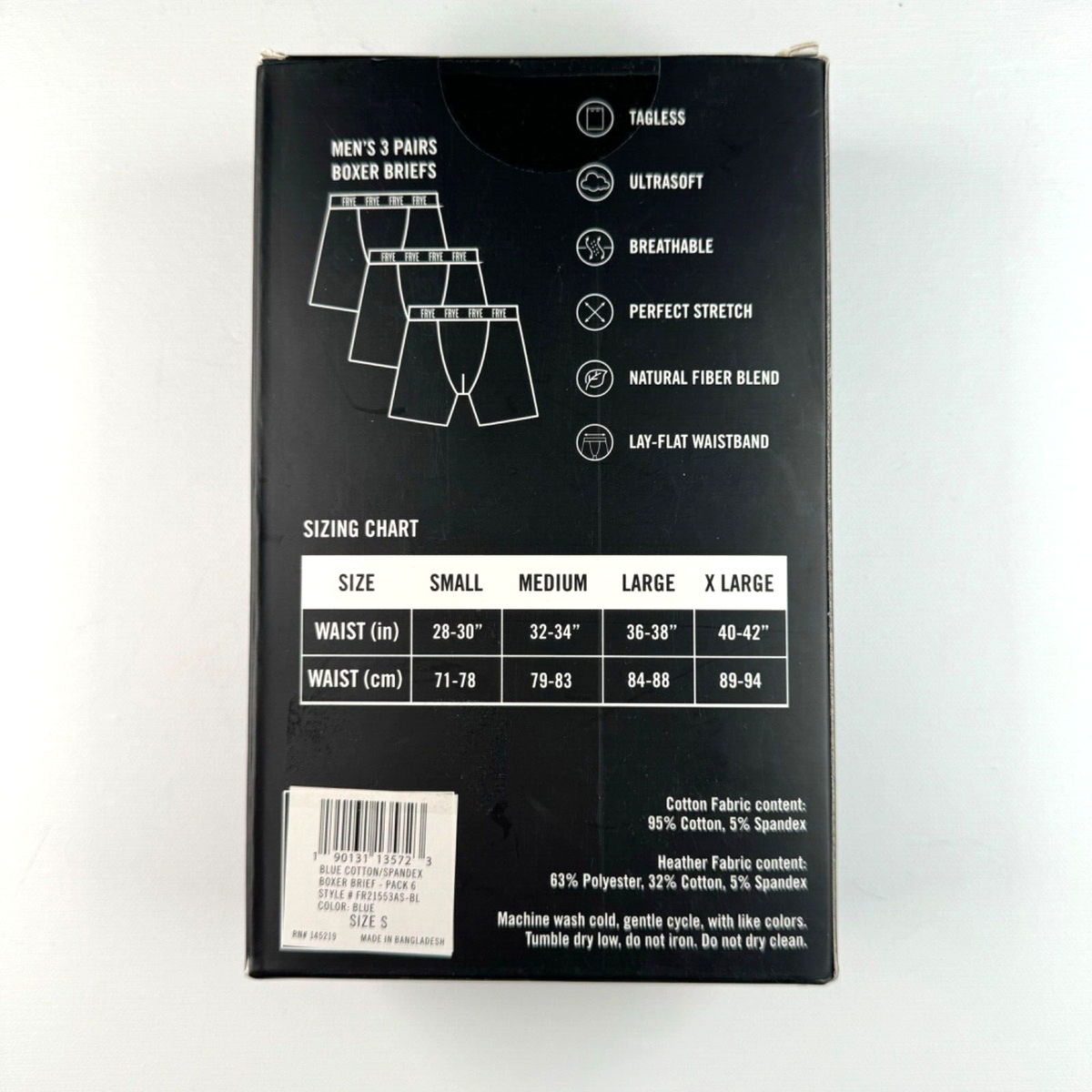 【専用】アウトフィット FRYE Mens 3 Pack Cotton Blend Boxer Briefs Size Small Solids