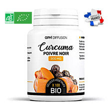 Curcuma poudre + Poivre noir Bio 100 gélules soins des articulations