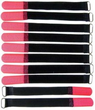 10 x Hook and Loop Cable Ties 160 x 16mm Red Cable Ties Cable Hook and Loop Cable Hook and Loop Eyelet