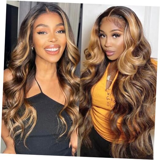 Highlight Lace Front Wigs Human Hair 28 Inch Highlight 4/27 13x4