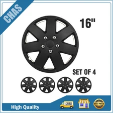 16" Set of 4 Black Wheel Covers Hub Caps Full Rim Skins Fits R16 Tire & Rim