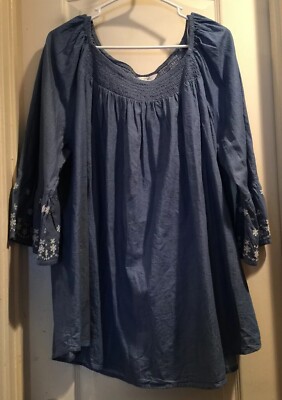 terra and sky peasant top