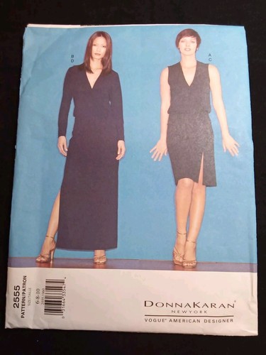 VOGUE Donna Karan NY Designer Pattern 2555 Misses 6-8-10 Faux Wrap Top Skirt UC - Picture 8 of 8