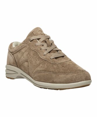 Propét Taupe Washable Walker Suede Sneaker - Women Size: 8 S