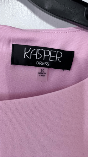 Kasper Women's Ruffle Sleeve Lined Sheath Dress Salmon Pink Size 10 NWT P1-120 - Picture 4 of 11