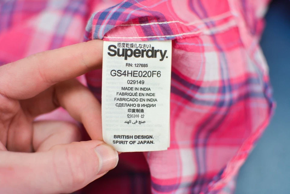 Superdry Women's Famous Authorized Classic Shirt Roll Long Sleeve Plaid Size L - Image 4 of 4