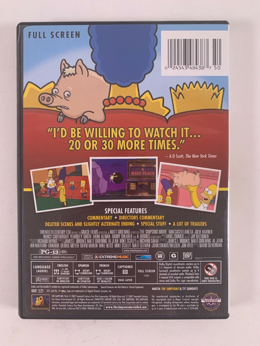 The Simpson's Movie on DVD rated PG-13 DVD-18 24543484387| eBay