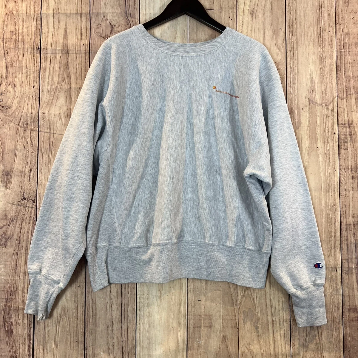 Vintage Champion Reverse Weave Sweatshirt Crewneck Size Large Gray Custom