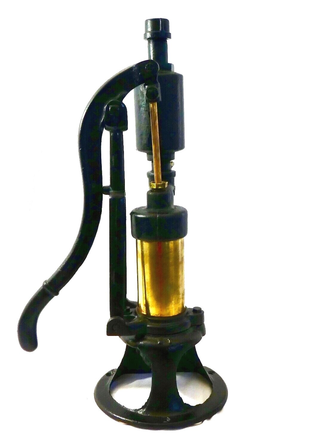 Antique Cast Iron + Brass Cylinder Hand Water Pump. Handle Pumps Up + Down eBay