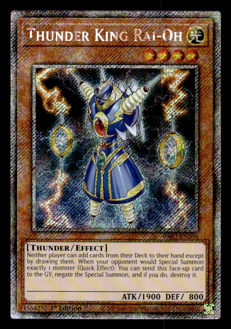 Yu-Gi-Oh #RAO3-EN206 Thunder King Rai-Oh Holo 1st Edition | eBay