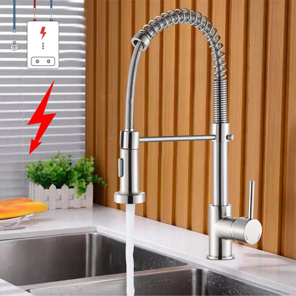 JIEBAO Küchenarmatur Niederdruck Ausziehbar brause Wasserhahn Küche Spültischarmatur