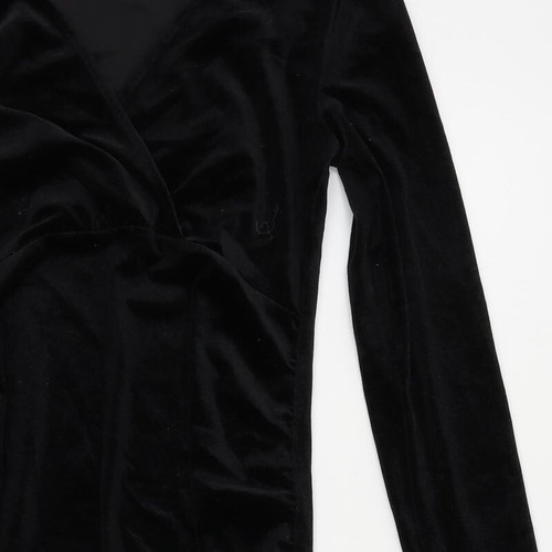 H&M Womens Black Polyester Bodycon Size S V-Neck Pullover - Picture 8 of 10