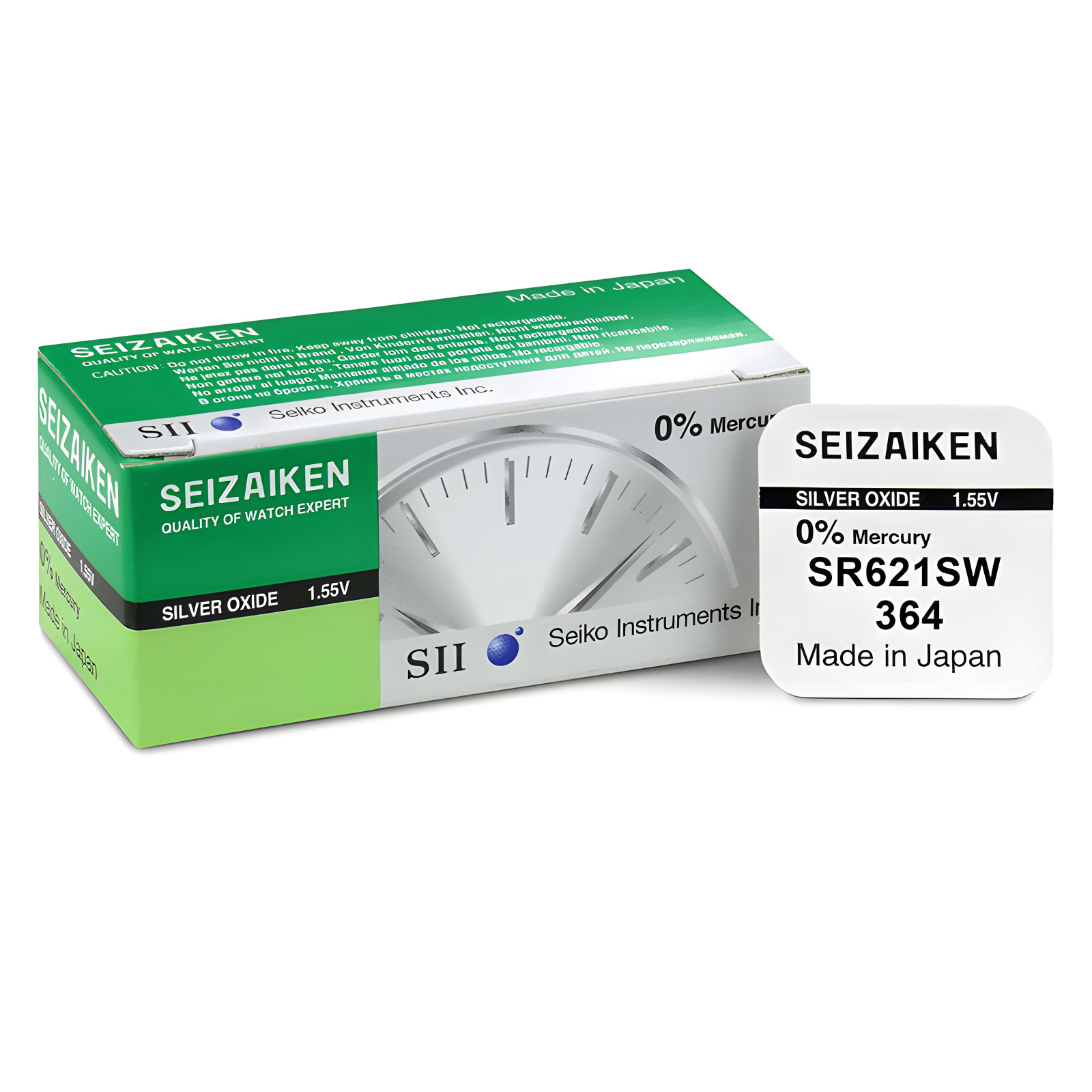 1x SEIKO SEIZAIKEN 364 SR621SW Watch Battery 1.55V Silver Oxide *EXPIRY 11/2028*
