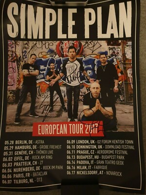 Simple Plan Poster signiert / signed / autograph