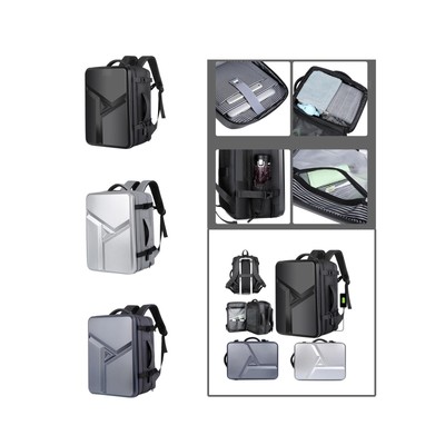 Hartschalen Rucksack Extern USB Design Wasserdicht Gaming Laptop Tasche für Herren