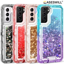 For Samsung Galaxy S23 S22 S21 S20 Plus Note 20 Ultra Liquid Glitter Case Cover