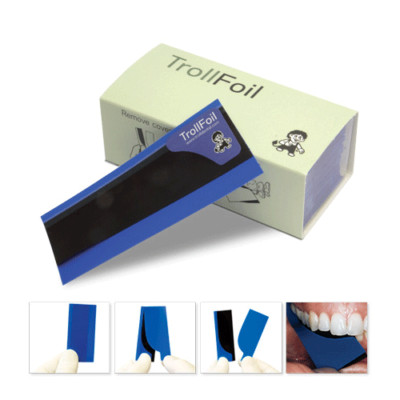 TrollFoil 12000400 Double Side Articulating Foil 8 Microns Mini Blue 500/Pk