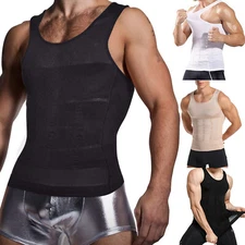 Men Compression Shirt Sleeveless Body Shaper Base Layer Slimming Tank Top Vest