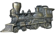 Vintage Great American Locomotive Train Belt Buckle Solid Pewter 3  