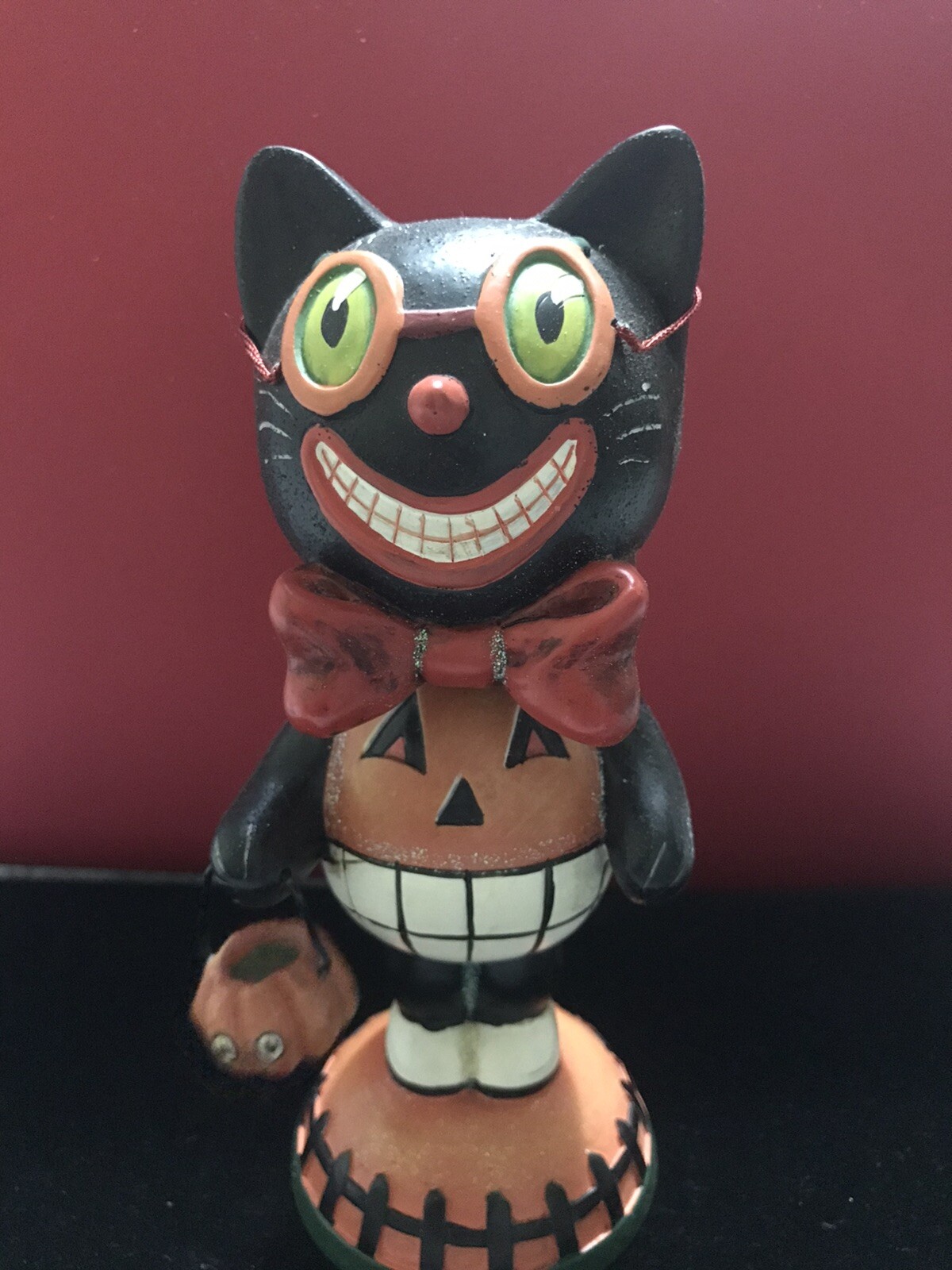 Dept 56 Vintage Halloween Black Cat Bobblehead Wobble Goblin Nodder ...