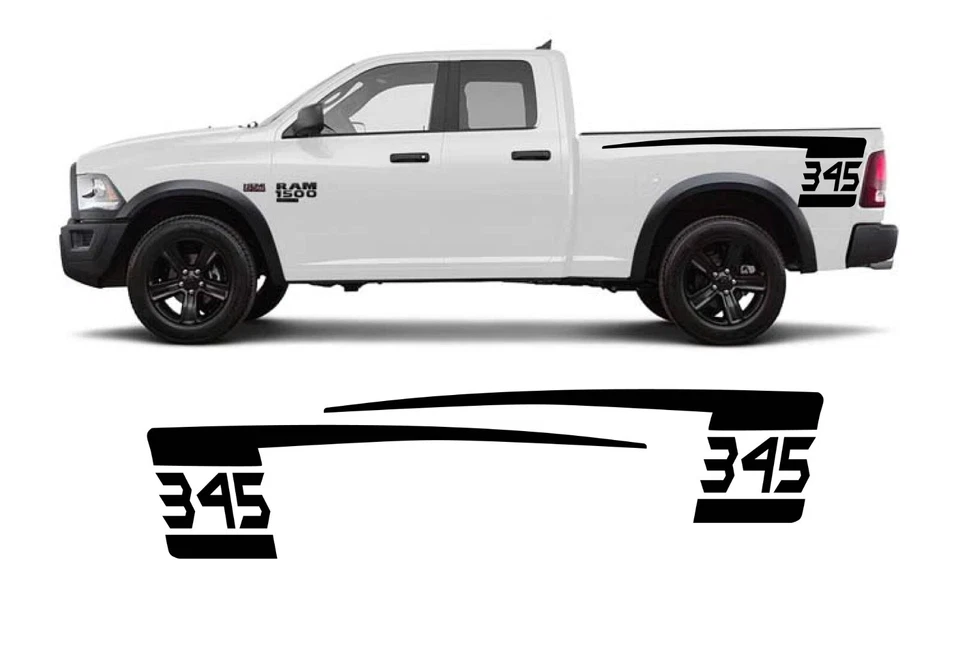 Palo de hockey rayas laterales compatibles con camionetas Dodge RAM 1500 2500 3500. X2 Foto 2 de 2