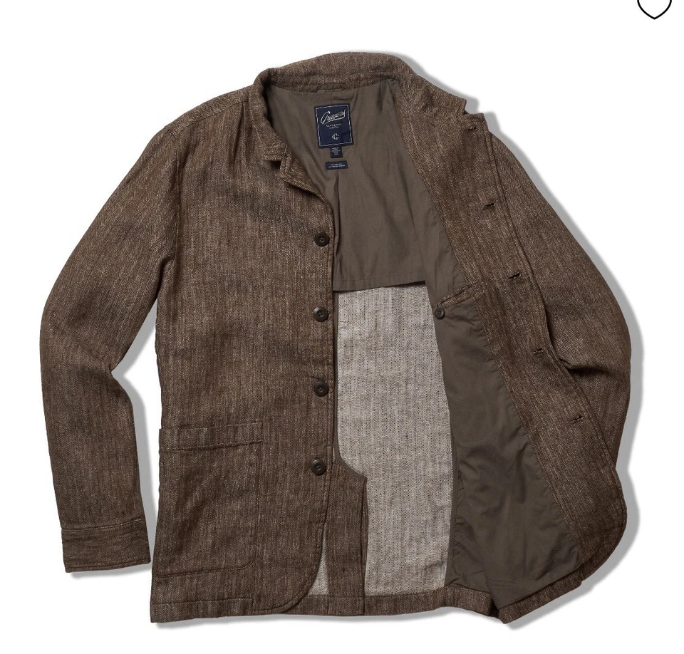 Chaqueta industrial de lino Grayers Albemarle - marrón espiga Foto 2 de 4
